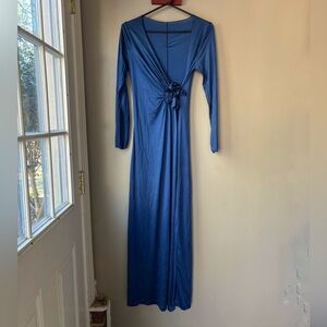 Vintage Union Made Elegant Blue Long Tie Front Robe M